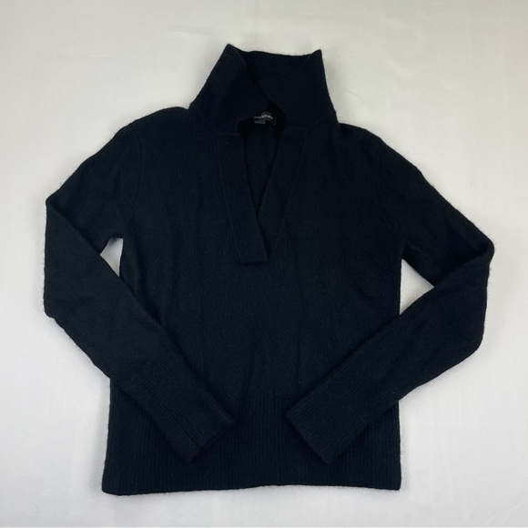 Banana Republic Sweaters - Banana Republic Wool Blend Sweater Womens Medium Black Stretch V Neck Collared